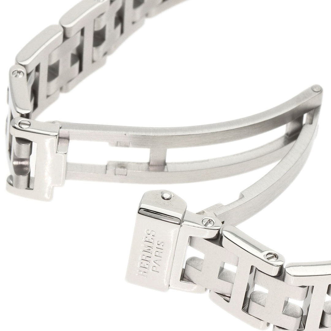 HERMES Watches Quartz CL4.210 Stainless Steel , Stainless Steel Silver Clipper white dial Women Used Authentic