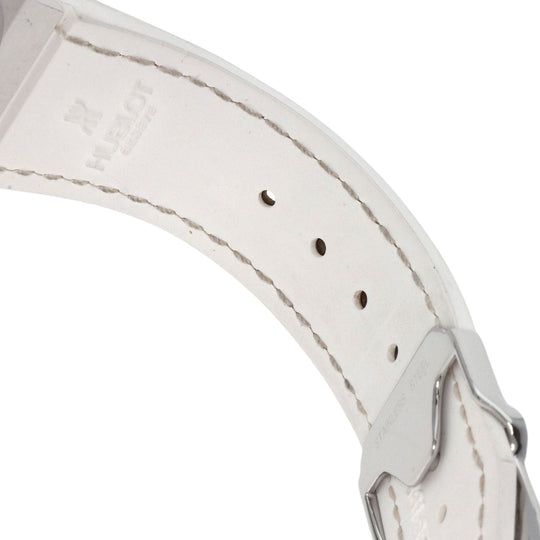 HUBLOT Watches Quartz 361.SE.6010.RW.1104 Stainless Steel, Rubber x Leather, Diamond Silver Big Bang All White Mother of Pearl White shell dial Women Used Authentic