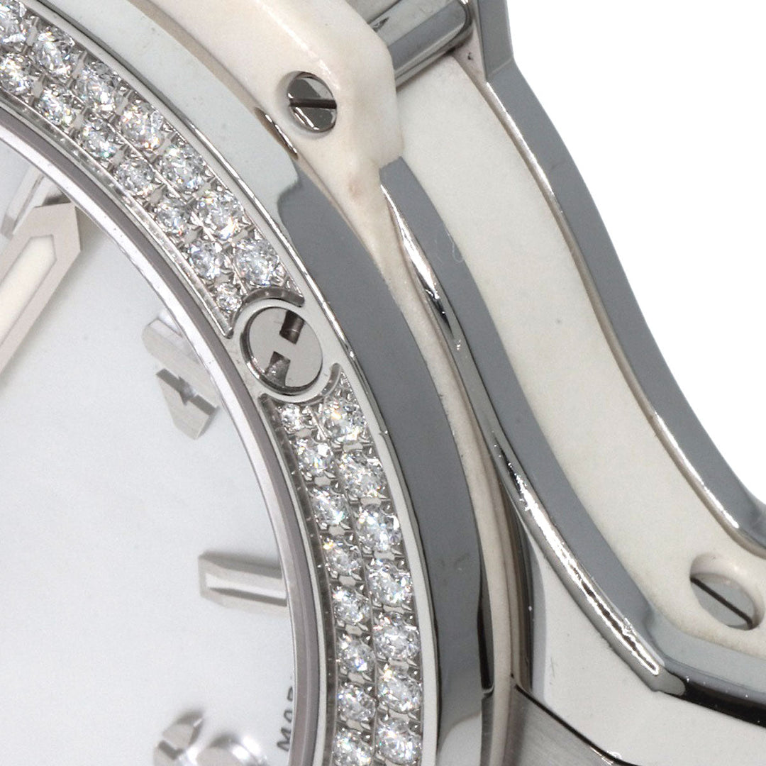 HUBLOT Watches Quartz 361.SE.6010.RW.1104 Stainless Steel, Rubber x Leather, Diamond Silver Big Bang All White Mother of Pearl White shell dial Women Used Authentic