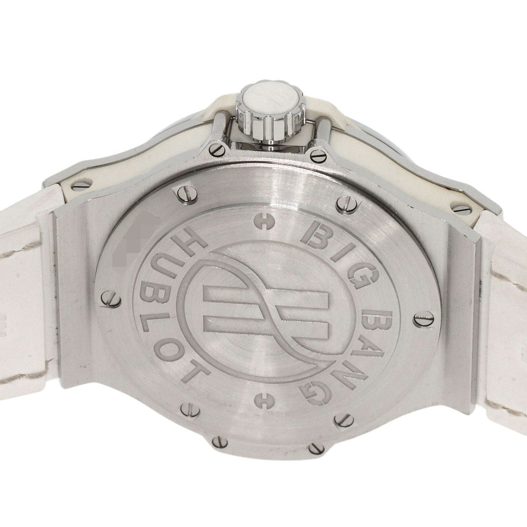 HUBLOT Watches Quartz 361.SE.6010.RW.1104 Stainless Steel, Rubber x Leather, Diamond Silver Big Bang All White Mother of Pearl White shell dial Women Used Authentic