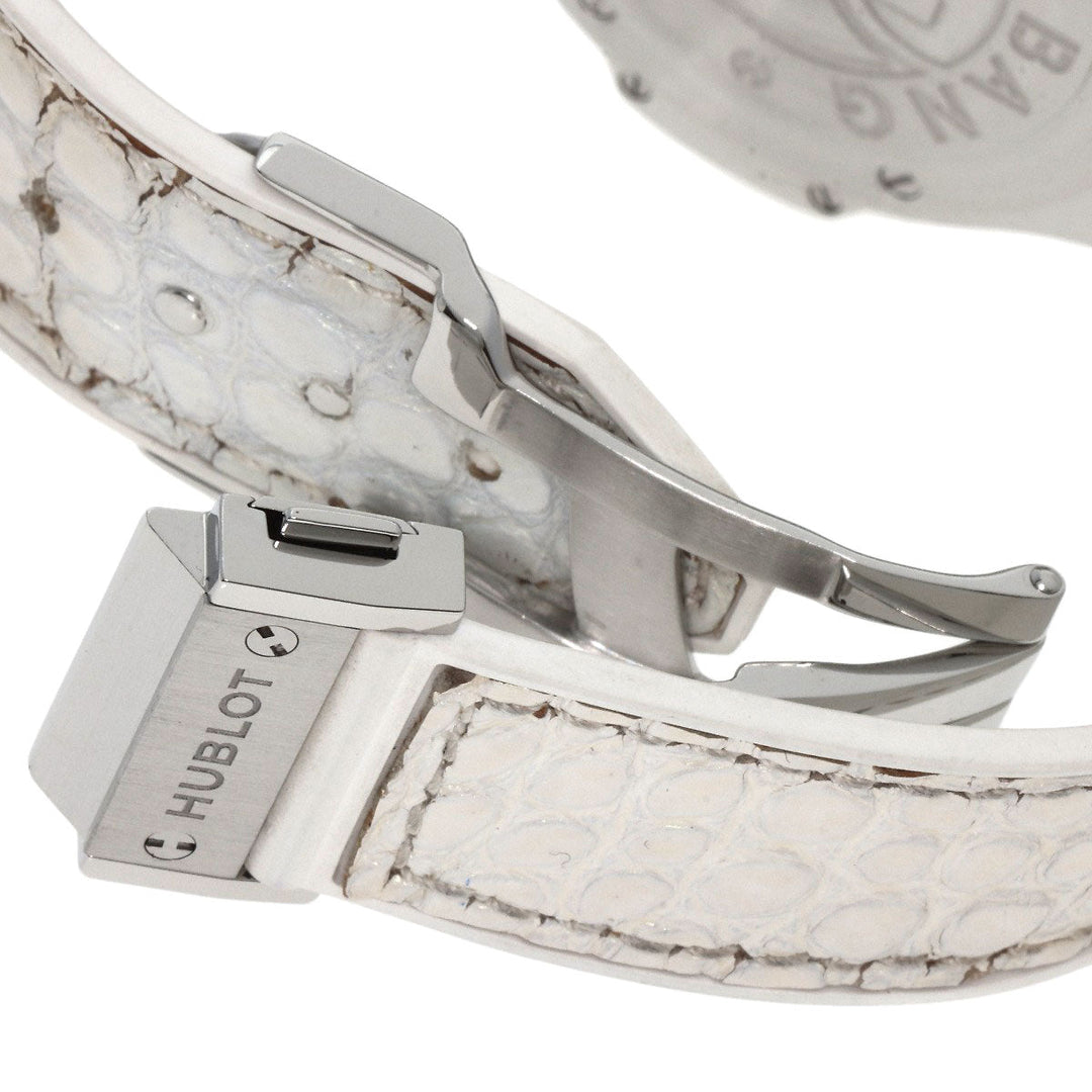 HUBLOT Watches Quartz 361.SE.6010.RW.1104 Stainless Steel, Rubber x Leather, Diamond Silver Big Bang All White Mother of Pearl White shell dial Women Used Authentic