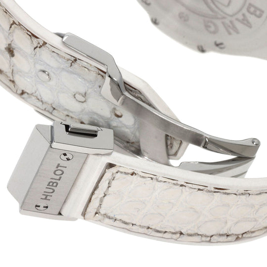 HUBLOT Watches Quartz 361.SE.6010.RW.1104 Stainless Steel, Rubber x Leather, Diamond Silver Big Bang All White Mother of Pearl White shell dial Women Used Authentic