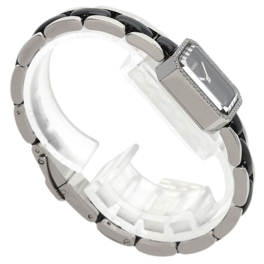 CHANEL Watches Quartz H2163 Stainless Steel , Stainless Steel Silver Premier Bezel Diamond black dial Women Used Authentic