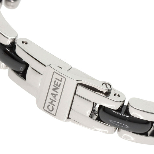 CHANEL Watches Quartz H2163 Stainless Steel , Stainless Steel Silver Premier Bezel Diamond black dial Women Used Authentic