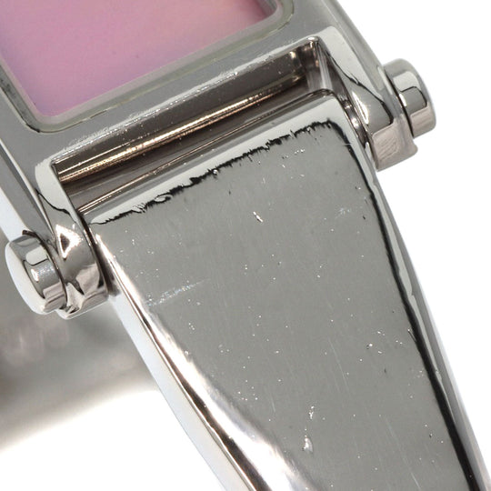 GUCCI Watches Quartz 1500L Stainless Steel , Stainless Steel Silver Square face Pink shell dial Women Used Authentic