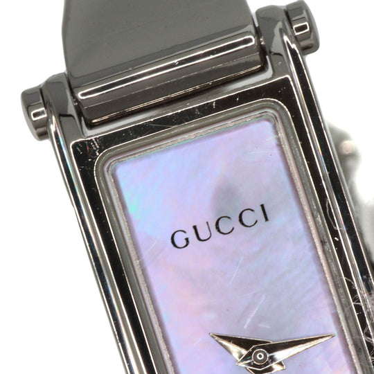 GUCCI Watches Quartz 1500L Stainless Steel , Stainless Steel Silver Square face Pink shell dial Women Used Authentic