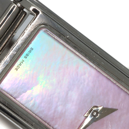 GUCCI Watches Quartz 1500L Stainless Steel , Stainless Steel Silver Square face Pink shell dial Women Used Authentic