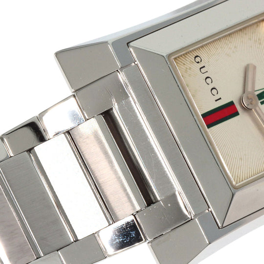 GUCCI Watches Quartz 111L Stainless Steel , Stainless Steel Silver Square face Ivory dial Women Used Authentic