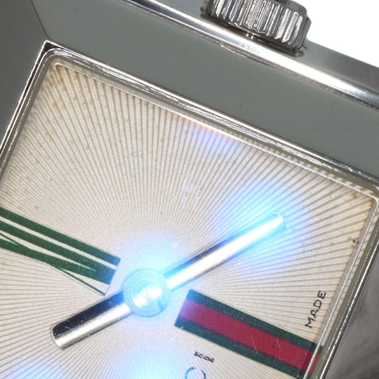GUCCI Watches Quartz 111L Stainless Steel , Stainless Steel Silver Square face Ivory dial Women Used Authentic