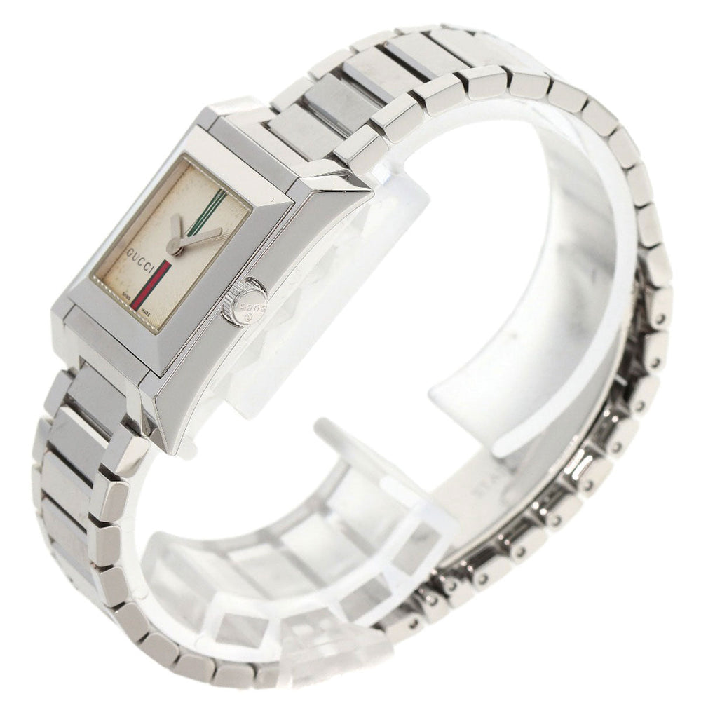 GUCCI Watches Quartz 111L Stainless Steel , Stainless Steel Silver Square face Ivory dial Women Used Authentic
