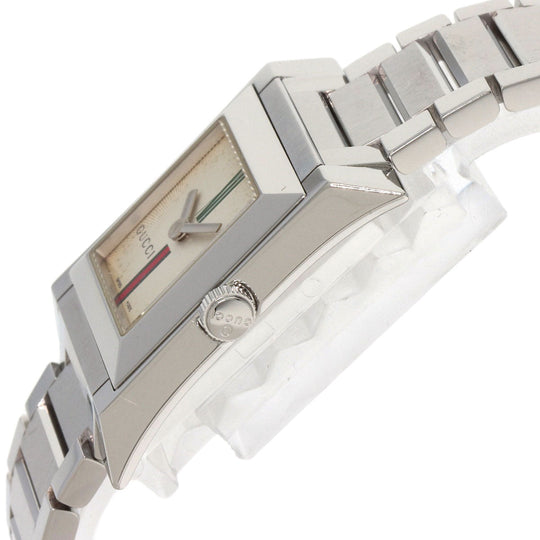 GUCCI Watches Quartz 111L Stainless Steel , Stainless Steel Silver Square face Ivory dial Women Used Authentic