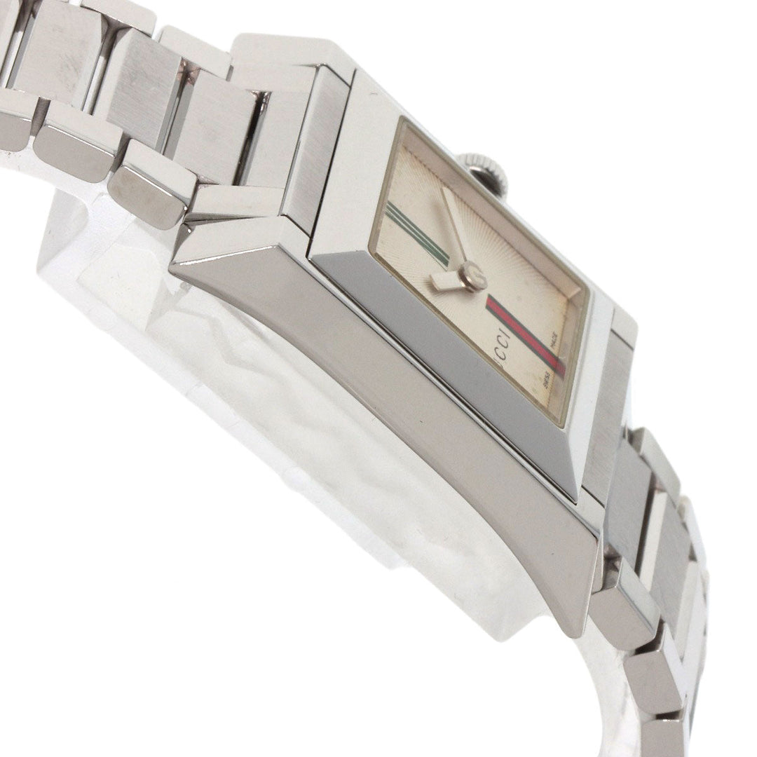 GUCCI Watches Quartz 111L Stainless Steel , Stainless Steel Silver Square face Ivory dial Women Used Authentic