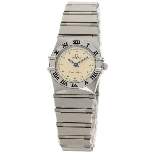 OMEGA Watches Quartz Stainless Steel , Stainless Steel Silver Constellation flat bezel Silver dial Women Used Authentic