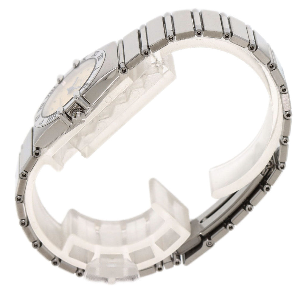 OMEGA Watches Quartz Stainless Steel , Stainless Steel Silver Constellation flat bezel Silver dial Women Used Authentic