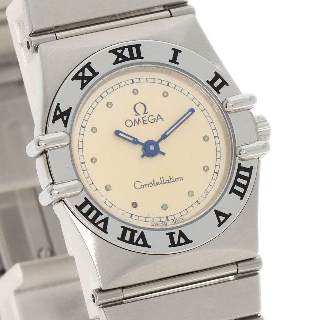 OMEGA Watches Quartz Stainless Steel , Stainless Steel Silver Constellation flat bezel Silver dial Women Used Authentic