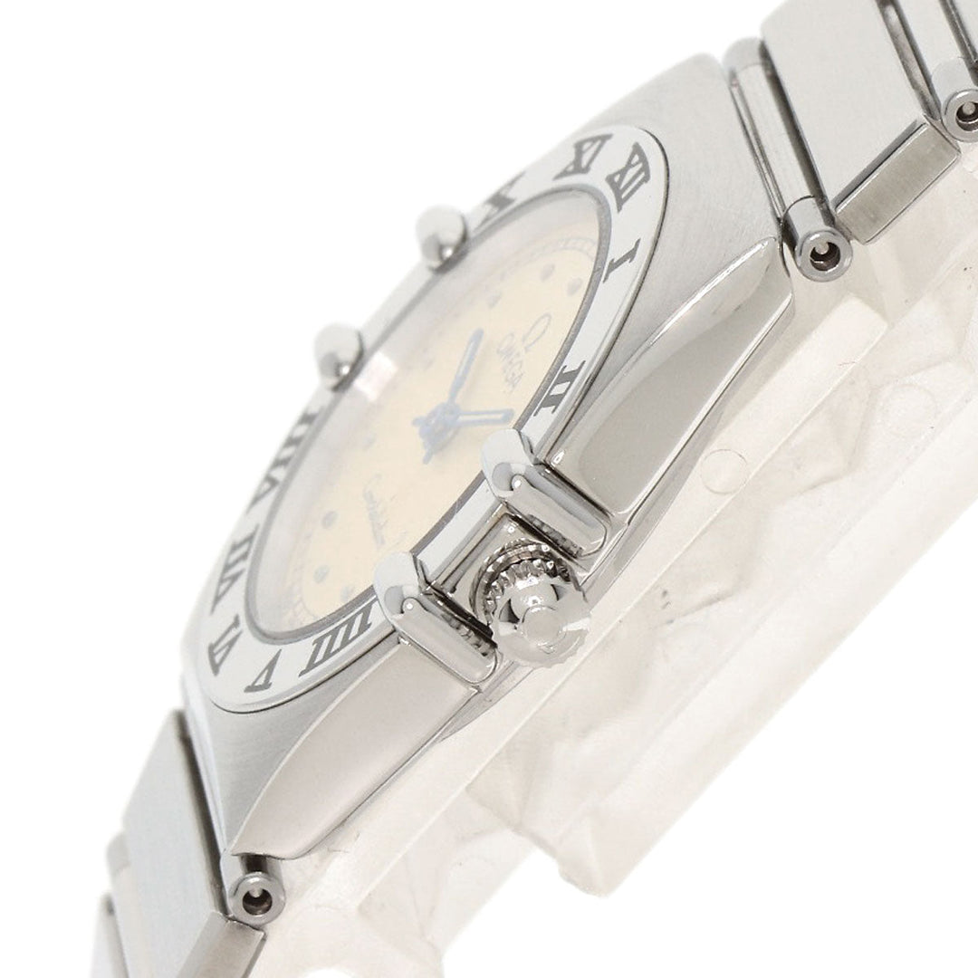 OMEGA Watches Quartz Stainless Steel , Stainless Steel Silver Constellation flat bezel Silver dial Women Used Authentic