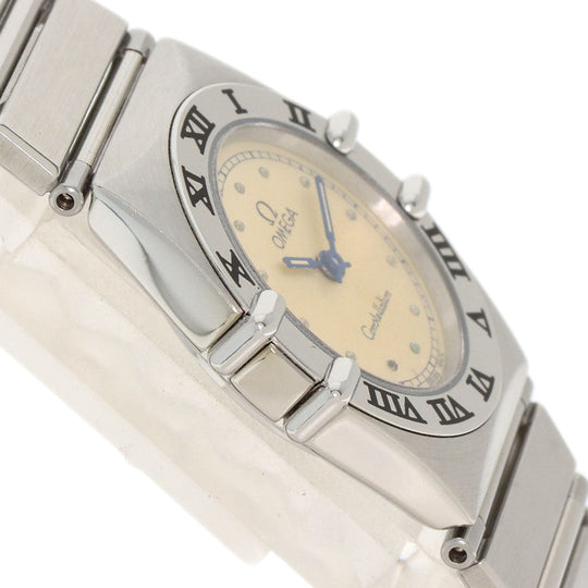 OMEGA Watches Quartz Stainless Steel , Stainless Steel Silver Constellation flat bezel Silver dial Women Used Authentic