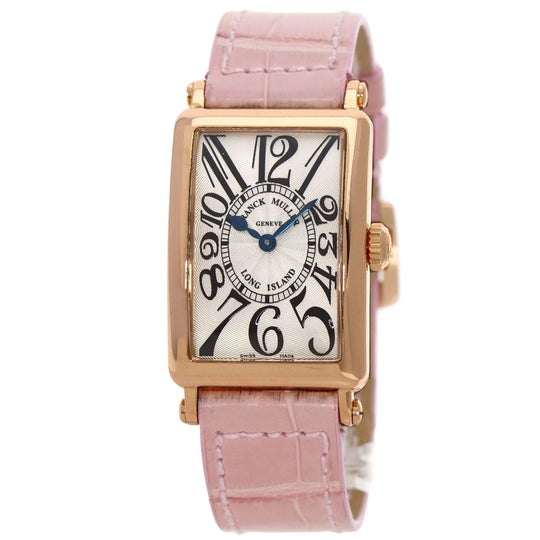 FRANCK MULLER Watches Quartz 902QZ K18PG, leather gold Long Island Silver dial Women Used Authentic