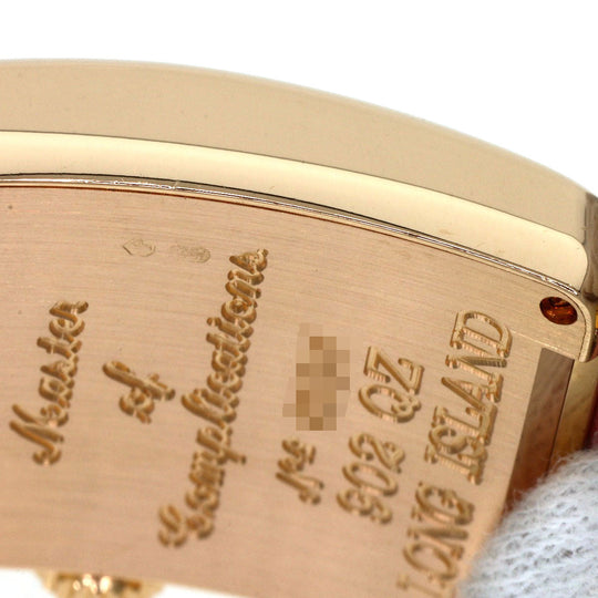 FRANCK MULLER Watches Quartz 902QZ K18PG, leather gold Long Island Silver dial Women Used Authentic