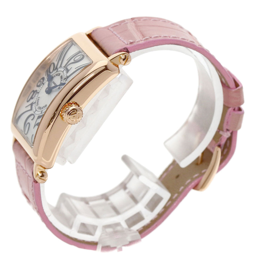 FRANCK MULLER Watches Quartz 902QZ K18PG, leather gold Long Island Silver dial Women Used Authentic
