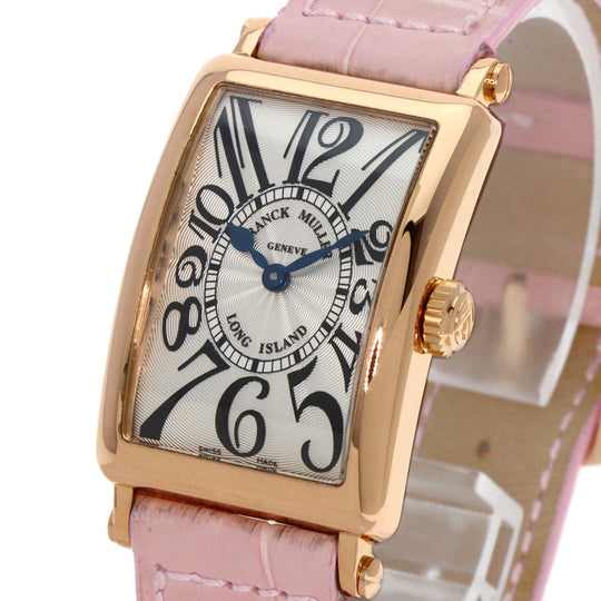 FRANCK MULLER Watches Quartz 902QZ K18PG, leather gold Long Island Silver dial Women Used Authentic