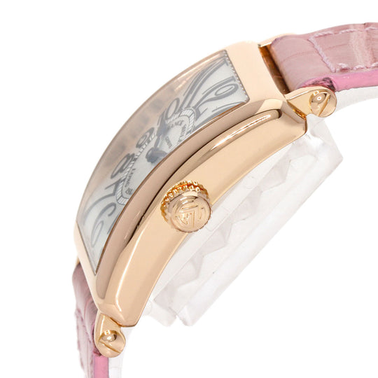 FRANCK MULLER Watches Quartz 902QZ K18PG, leather gold Long Island Silver dial Women Used Authentic