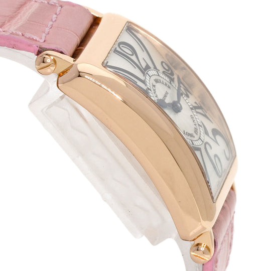 FRANCK MULLER Watches Quartz 902QZ K18PG, leather gold Long Island Silver dial Women Used Authentic