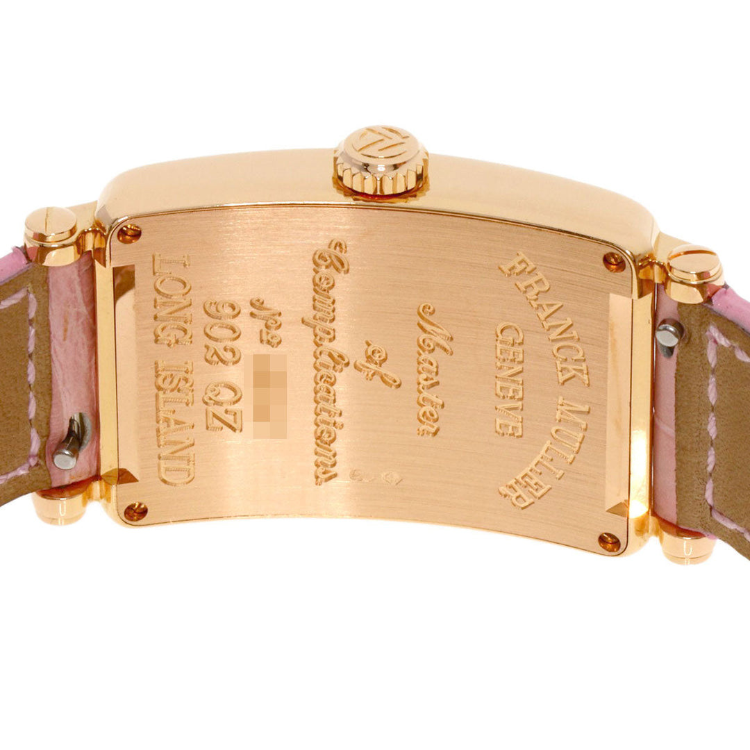 FRANCK MULLER Watches Quartz 902QZ K18PG, leather gold Long Island Silver dial Women Used Authentic