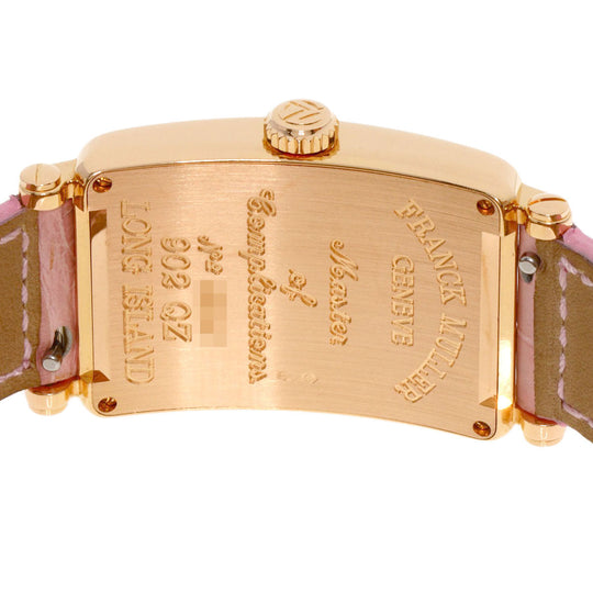 FRANCK MULLER Watches Quartz 902QZ K18PG, leather gold Long Island Silver dial Women Used Authentic
