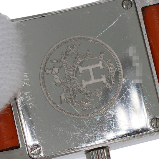HERMES Watches Quartz HH1.210 Stainless Steel, Leather Silver H watch Deburuturu Silver dial Women Used Authentic