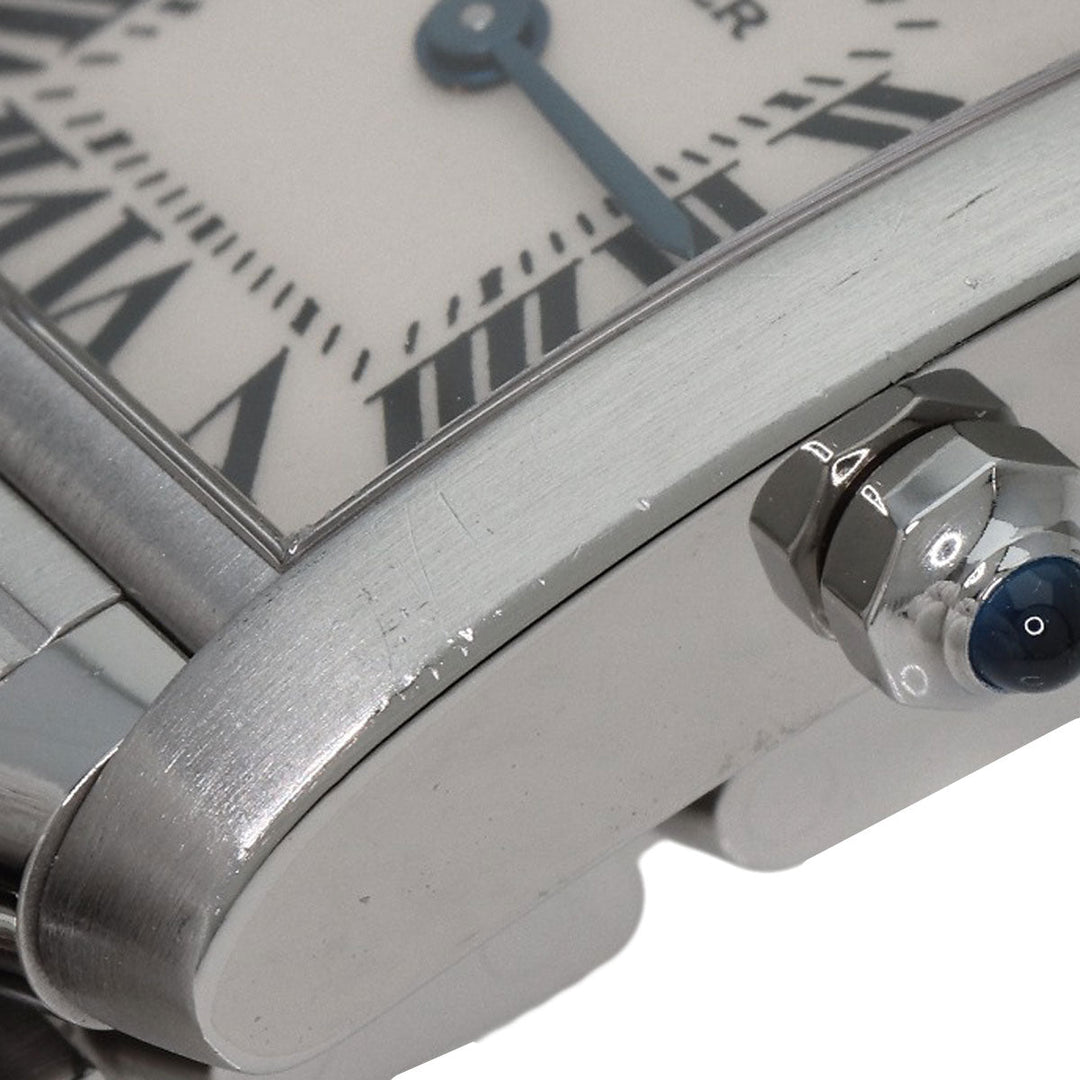 CARTIER Watches Quartz W51008Q3 Stainless Steel , Stainless Steel Silver Tank francaise SM Silver dial Women Used Authentic
