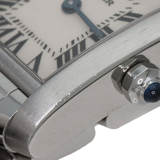 CARTIER Watches Quartz W51008Q3 Stainless Steel , Stainless Steel Silver Tank francaise SM Silver dial Women Used Authentic