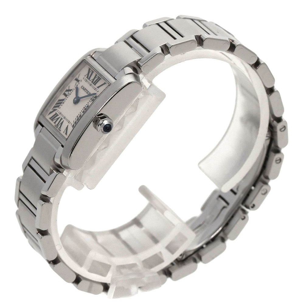 CARTIER Watches Quartz W51008Q3 Stainless Steel , Stainless Steel Silver Tank francaise SM Silver dial Women Used Authentic