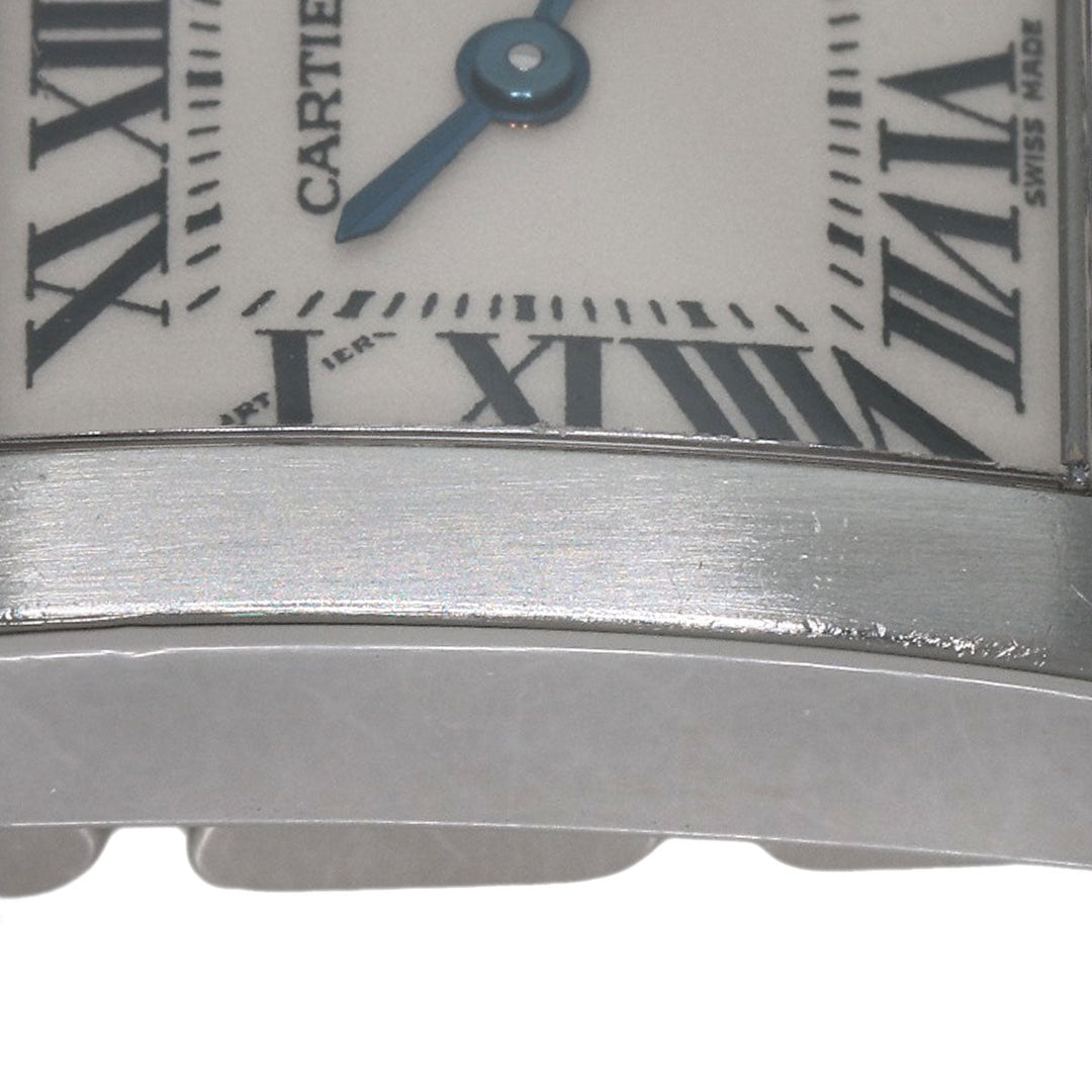 CARTIER Watches Quartz W51008Q3 Stainless Steel , Stainless Steel Silver Tank francaise SM Silver dial Women Used Authentic