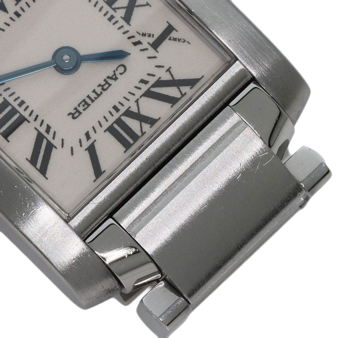 CARTIER Watches Quartz W51008Q3 Stainless Steel , Stainless Steel Silver Tank francaise SM Silver dial Women Used Authentic