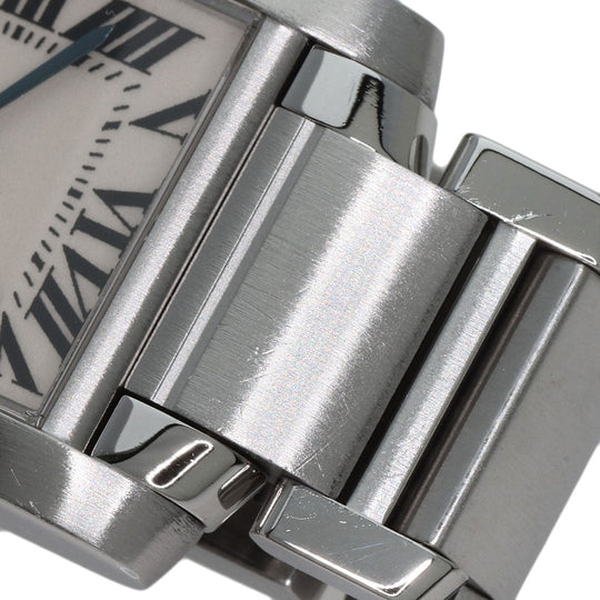 CARTIER Watches Quartz W51008Q3 Stainless Steel , Stainless Steel Silver Tank francaise SM Silver dial Women Used Authentic