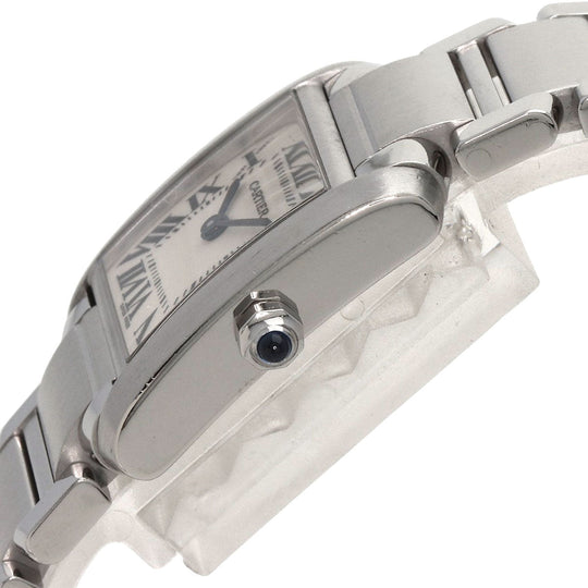 CARTIER Watches Quartz W51008Q3 Stainless Steel , Stainless Steel Silver Tank francaise SM Silver dial Women Used Authentic