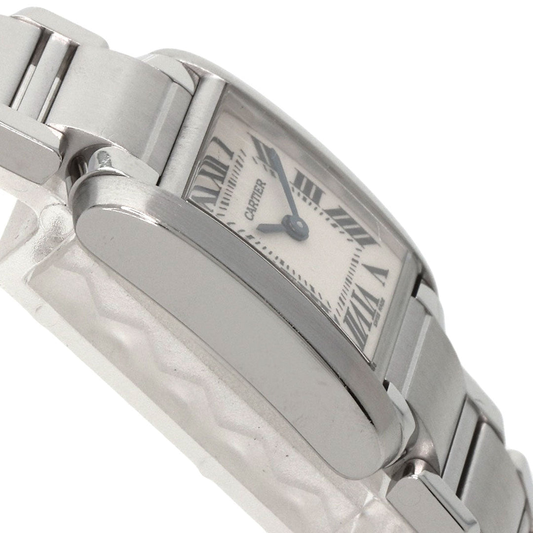CARTIER Watches Quartz W51008Q3 Stainless Steel , Stainless Steel Silver Tank francaise SM Silver dial Women Used Authentic