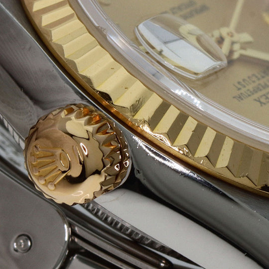 ROLEX Watches Mechanical Automatic 79173 Stainless Steel , SSxK18YG gold Datejust 10P Diamond Champagne Gold dial Women Used Authentic