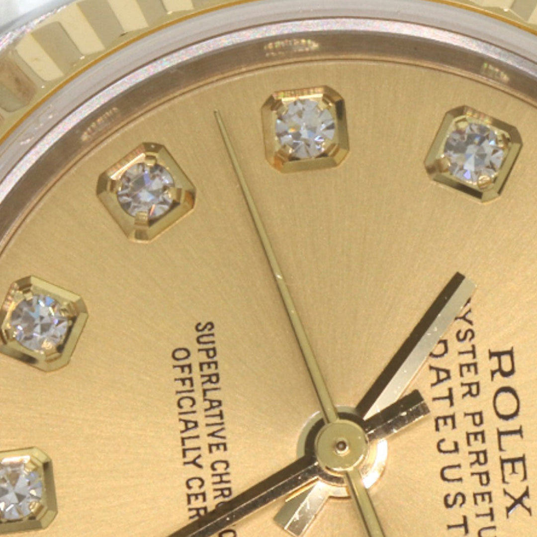 ROLEX Watches Mechanical Automatic 79173 Stainless Steel , SSxK18YG gold Datejust 10P Diamond Champagne Gold dial Women Used Authentic
