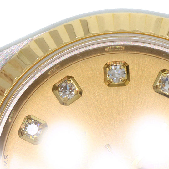 ROLEX Watches Mechanical Automatic 79173 Stainless Steel , SSxK18YG gold Datejust 10P Diamond Champagne Gold dial Women Used Authentic