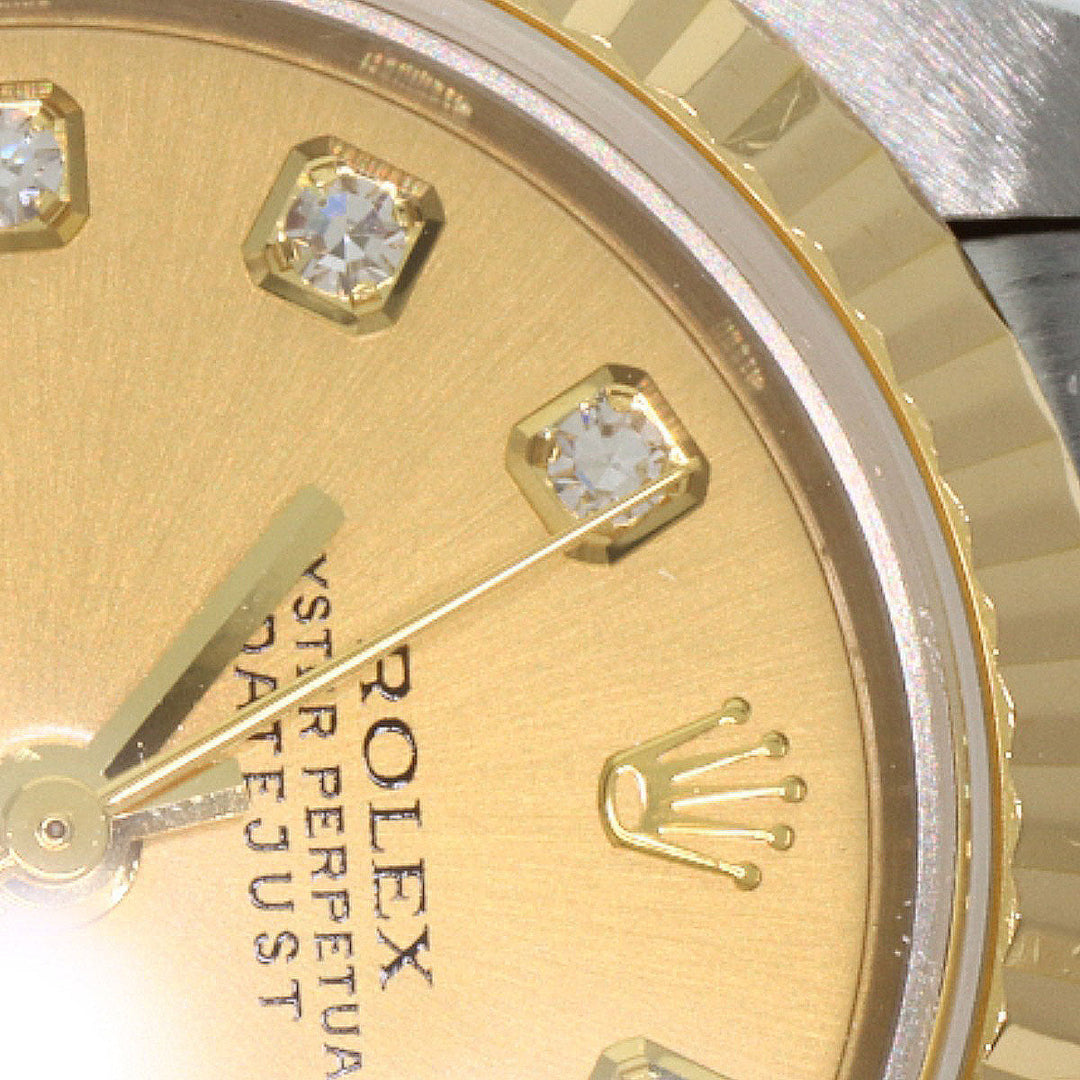 ROLEX Watches Mechanical Automatic 79173 Stainless Steel , SSxK18YG gold Datejust 10P Diamond Champagne Gold dial Women Used Authentic