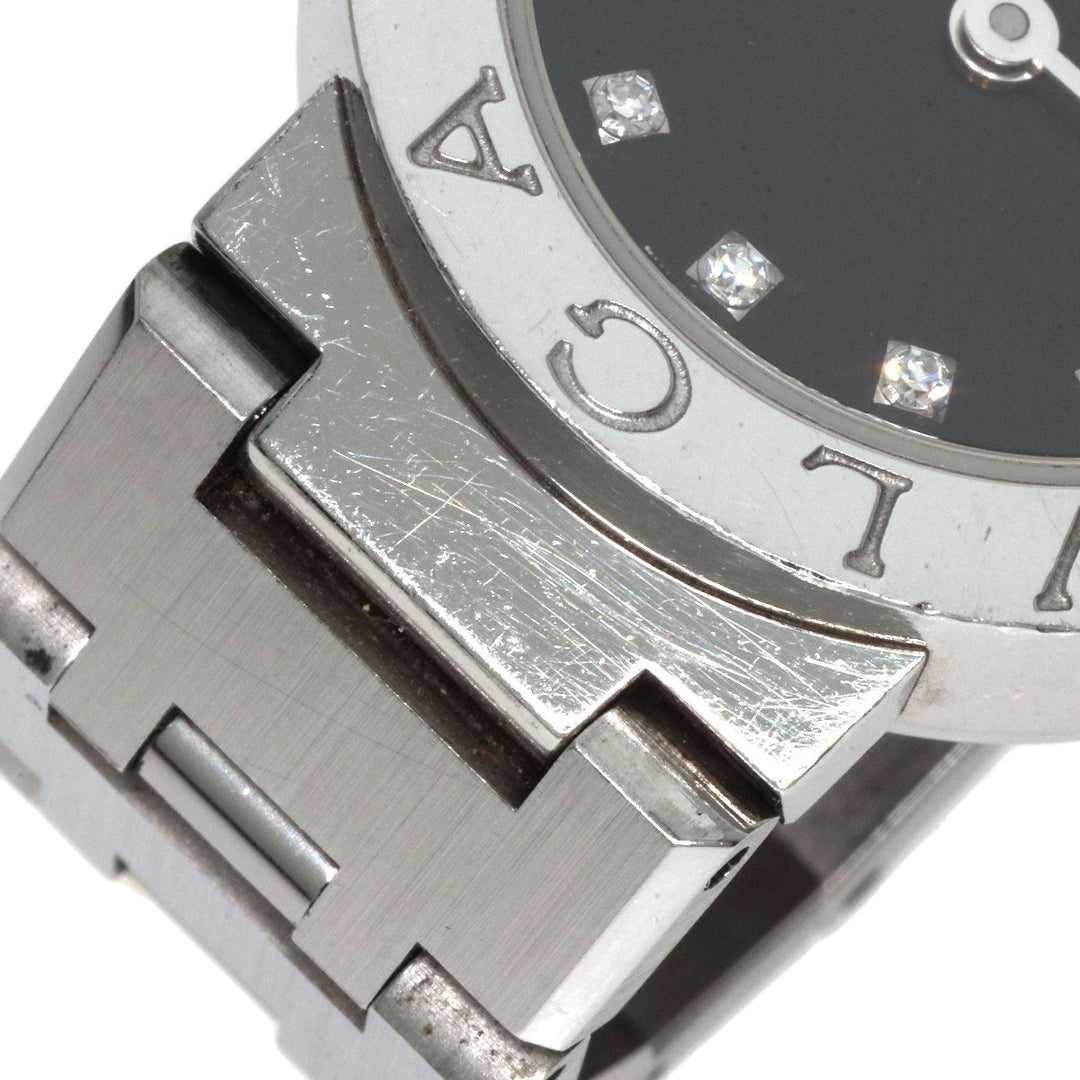 BVLGARI Watches Quartz BB23SS Stainless Steel , Stainless Steel Silver BVLGARI BVLGARI 12P Diamond black dial Women Used Authentic