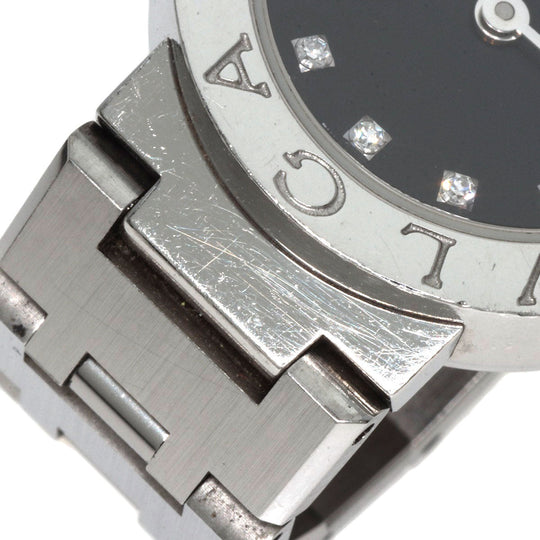 BVLGARI Watches Quartz BB23SS Stainless Steel , Stainless Steel Silver BVLGARI BVLGARI 12P Diamond black dial Women Used Authentic
