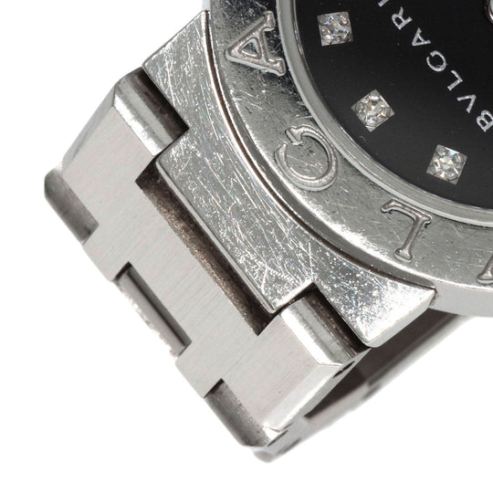 BVLGARI Watches Quartz BB23SS Stainless Steel , Stainless Steel Silver BVLGARI BVLGARI 12P Diamond black dial Women Used Authentic