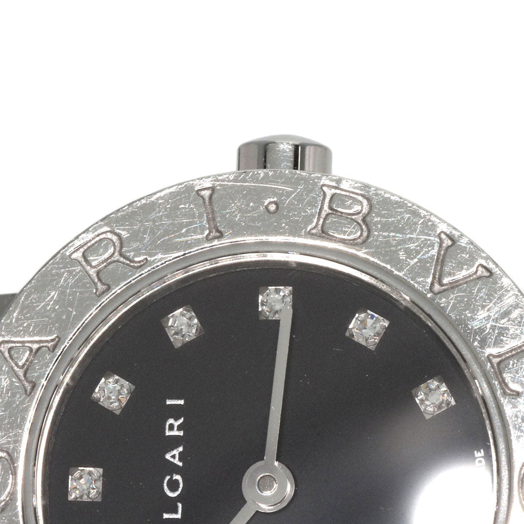 BVLGARI Watches Quartz BB23SS Stainless Steel , Stainless Steel Silver BVLGARI BVLGARI 12P Diamond black dial Women Used Authentic