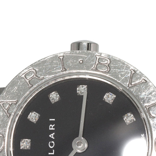 BVLGARI Watches Quartz BB23SS Stainless Steel , Stainless Steel Silver BVLGARI BVLGARI 12P Diamond black dial Women Used Authentic
