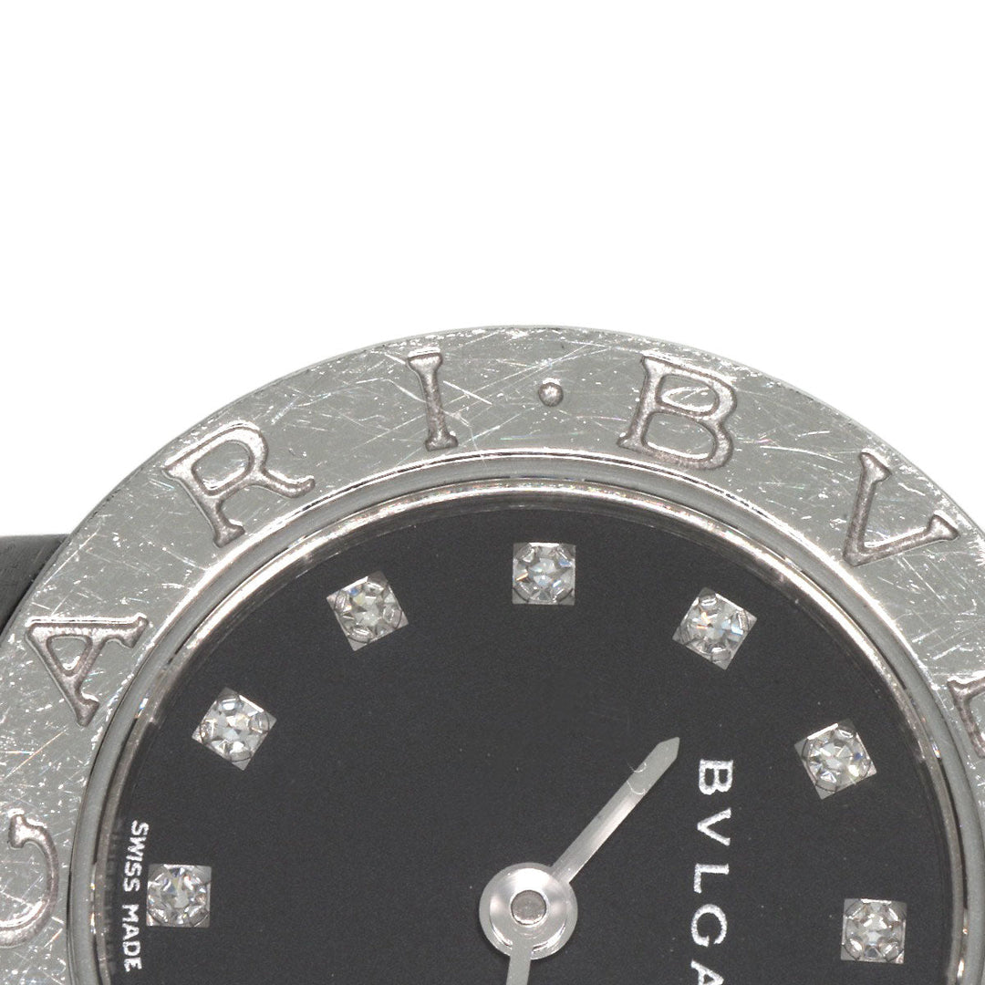 BVLGARI Watches Quartz BB23SS Stainless Steel , Stainless Steel Silver BVLGARI BVLGARI 12P Diamond black dial Women Used Authentic