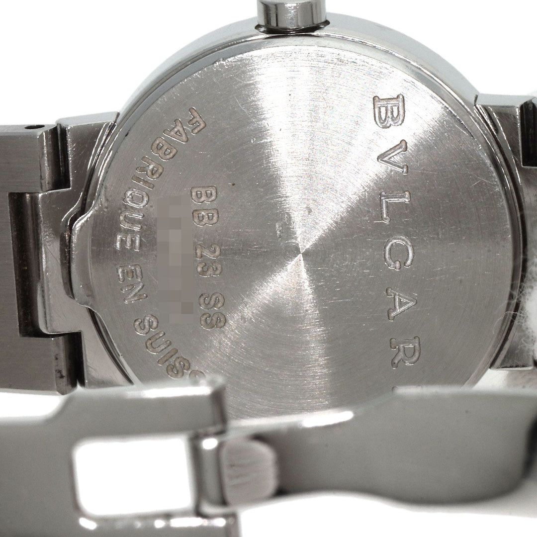 BVLGARI Watches Quartz BB23SS Stainless Steel , Stainless Steel Silver BVLGARI BVLGARI 12P Diamond black dial Women Used Authentic