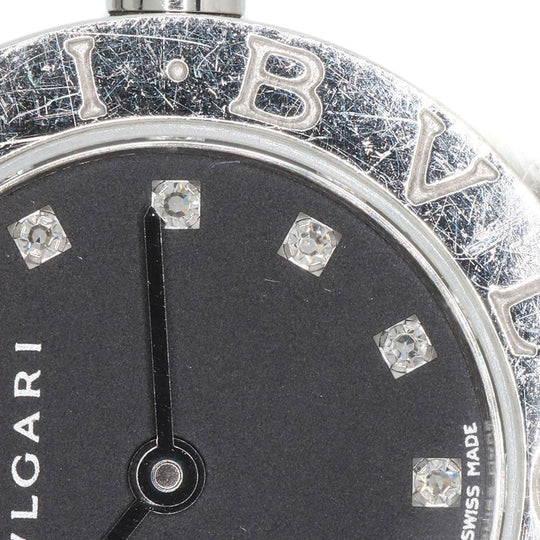 BVLGARI Watches Quartz BB23SS Stainless Steel , Stainless Steel Silver BVLGARI BVLGARI 12P Diamond black dial Women Used Authentic